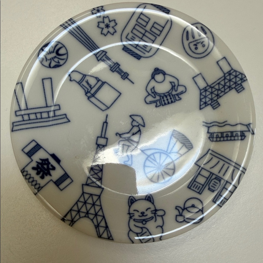 Sakuraco Tokyo Lucky Cat Japanese Porcelain Snack Plate